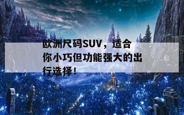 欧洲尺码SUV，适合你小巧但功能强大的出行选择！