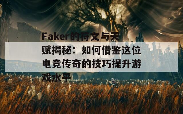 Faker的符文与天赋揭秘：如何借鉴这位电竞传奇的技巧提升游戏水平