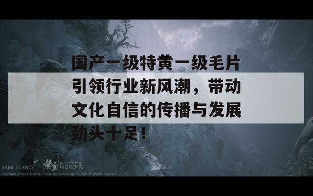 国产一级特黄一级毛片引领行业新风潮，带动文化自信的传播与发展劲头十足！