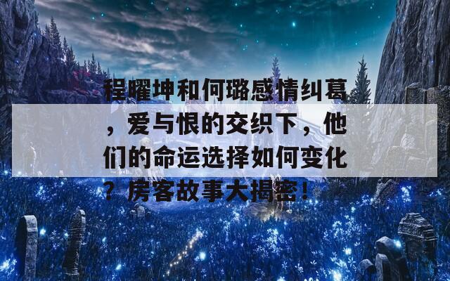 程曜坤和何璐感情纠葛，爱与恨的交织下，他们的命运选择如何变化？房客故事大揭密！