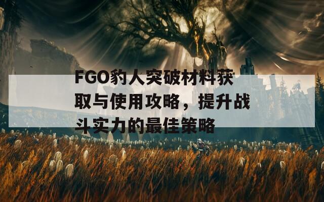 FGO豹人突破材料获取与使用攻略，提升战斗实力的最佳策略