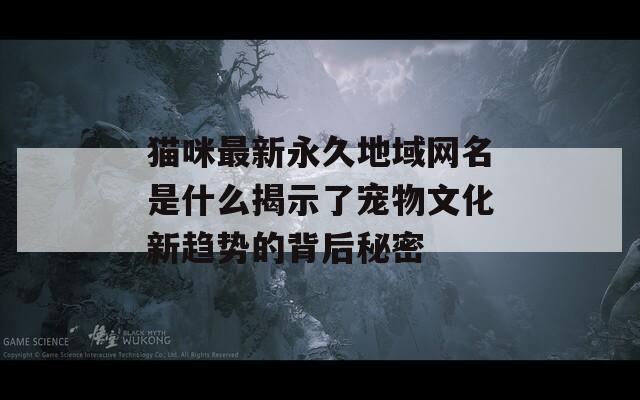 猫咪最新永久地域网名是什么揭示了宠物文化新趋势的背后秘密