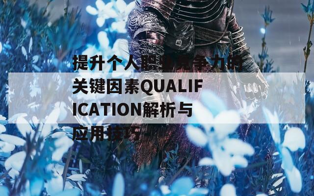 提升个人职业竞争力的关键因素QUALIFICATION解析与应用技巧