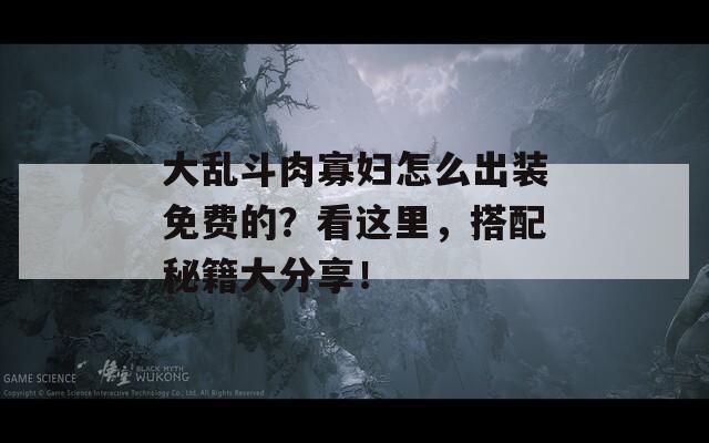 大乱斗肉寡妇怎么出装免费的？看这里，搭配秘籍大分享！