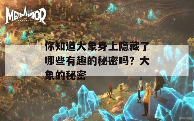 你知道大象身上隐藏了哪些有趣的秘密吗？大象的秘密