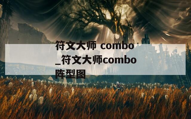 符文大师 combo_符文大师combo阵型图