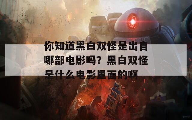 你知道黑白双怪是出自哪部电影吗？黑白双怪是什么电影里面的啊