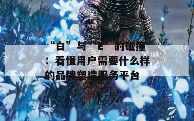 “白”与“E”的碰撞：看懂用户需要什么样的品牌塑造服务平台