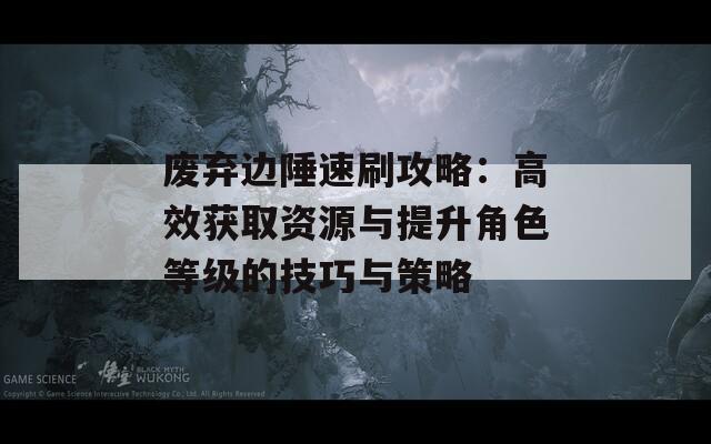 废弃边陲速刷攻略：高效获取资源与提升角色等级的技巧与策略