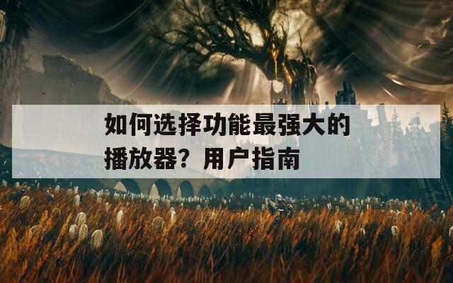 如何选择功能最强大的播放器？用户指南