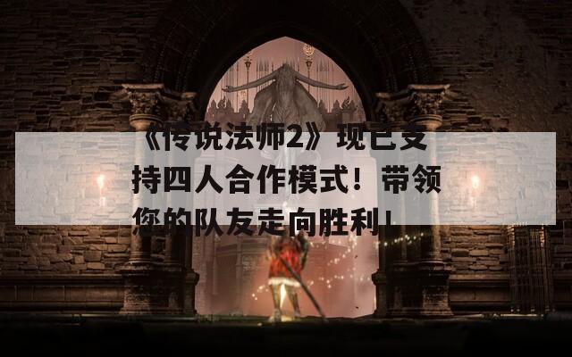 《传说法师2》现已支持四人合作模式！带领您的队友走向胜利！