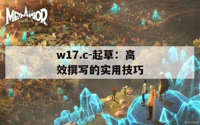 w17.c-起草：高效撰写的实用技巧