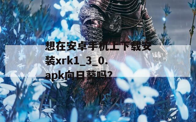 想在安卓手机上下载安装xrk1_3_0.apk向日葵吗？