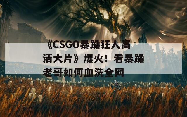 《CSGO暴躁狂人高清大片》爆火！看暴躁老哥如何血洗全网