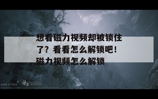 想看磁力视频却被锁住了？看看怎么解锁吧！磁力视频怎么解锁