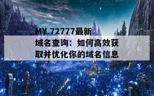 MY.72777最新域名查询：如何高效获取并优化你的域名信息？