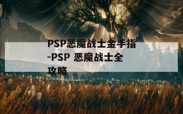 PSP恶魔战士金手指-PSP 恶魔战士全攻略